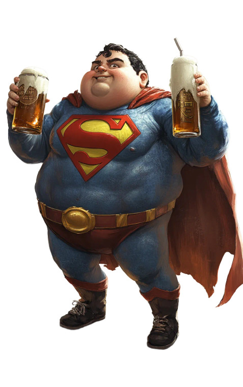 Funny Superman Drinker Vinyl Car Decal Sticker – Waterproof & UV-Resistant 8"