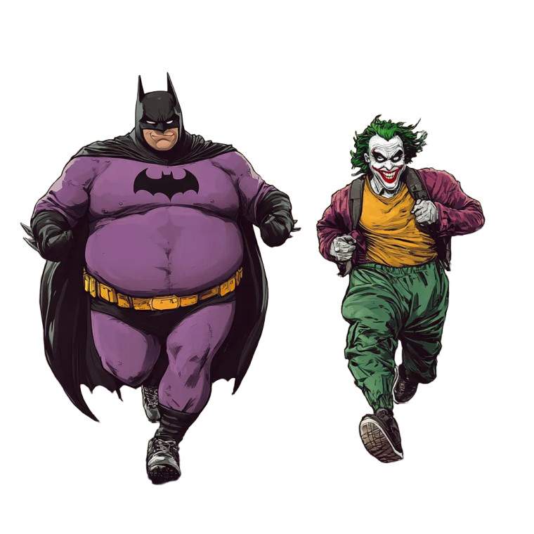 Fatman And Jogger Vinyl Car Decal Sticker – Waterproof & UV-Resistant 8"