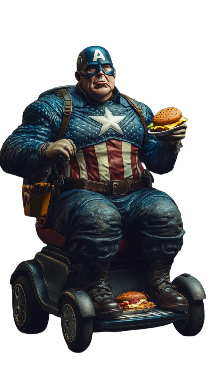 Obese Captain America V4 Vinyl Car Decal Sticker – Waterproof & UV-Resistant 8"