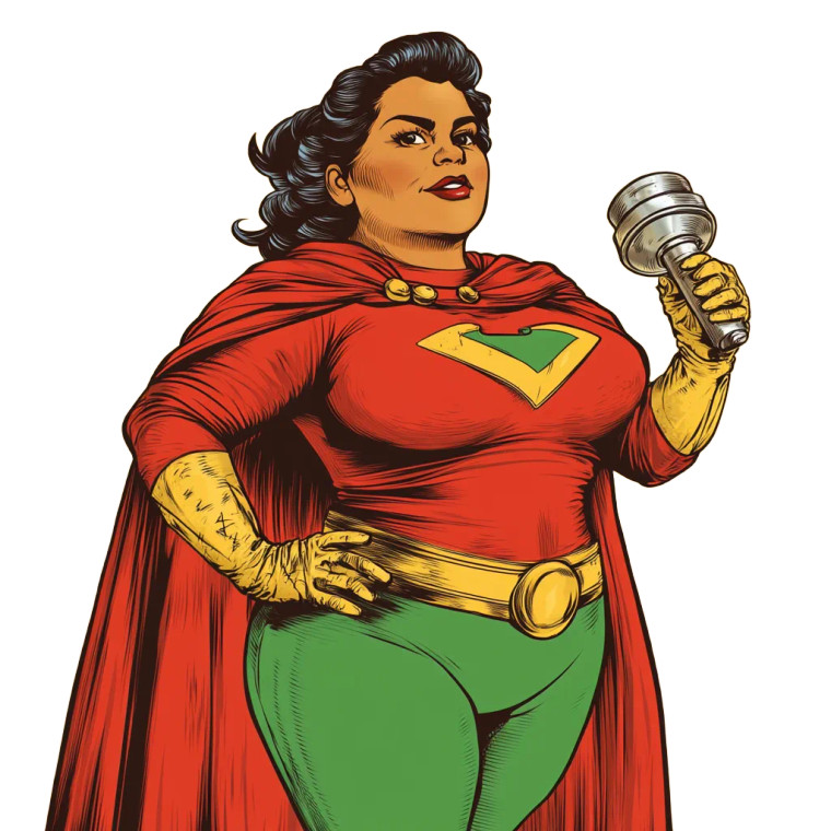 Fat Latina Superhero Vinyl Car Decal Sticker – Waterproof & UV-Resistant 8"