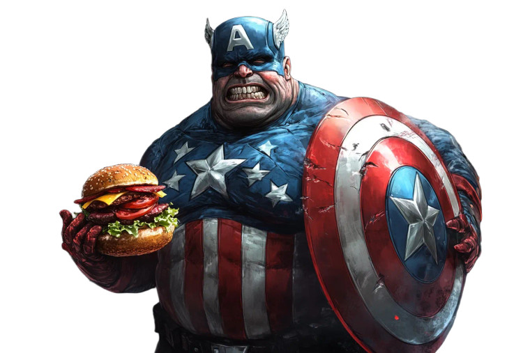 Fat Captain America V3 Vinyl Car Decal Sticker – Waterproof & UV-Resistant 8"