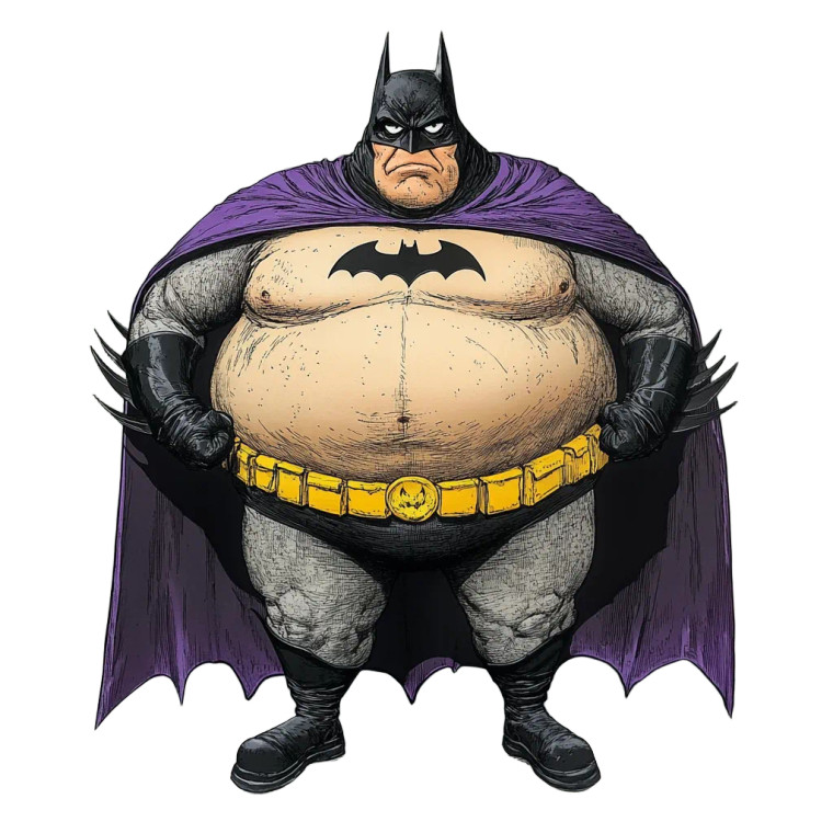 Fat Batman V4 Vinyl Car Decal Sticker – Waterproof & UV-Resistant 8"