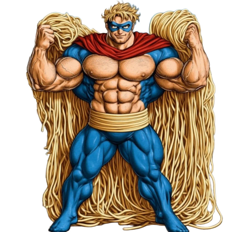 Noodle Superhero Vinyl Car Decal Sticker – Waterproof & UV-Resistant 8"