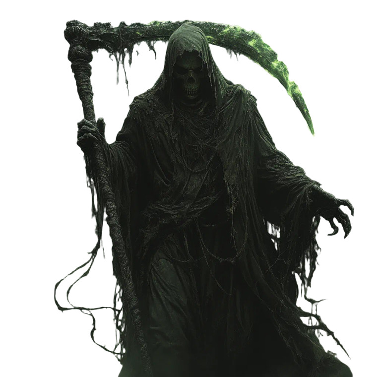 Menacing Grim Reaper Vinyl Car Decal Sticker – Waterproof & UV-Resistant 8"