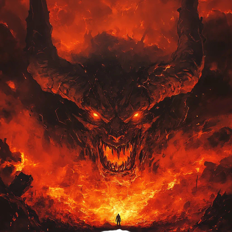 Gigantic Demon Vinyl Car Decal Sticker – Waterproof & UV-Resistant 8"