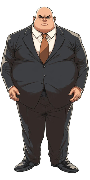 Angry Businessman Manga Vinyl Car Decal Sticker – Waterproof & UV-Resistant 8"