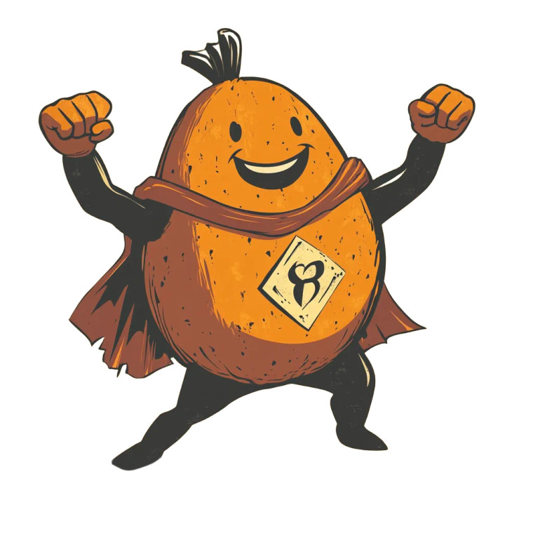 Sweet Potato Hero Vinyl Car Decal Sticker – Waterproof & UV-Resistant 8"