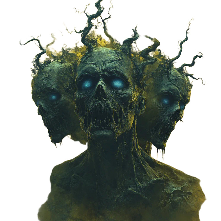 Three-Headed Zombie Vinyl Car Decal Sticker – Waterproof & UV-Resistant 8"