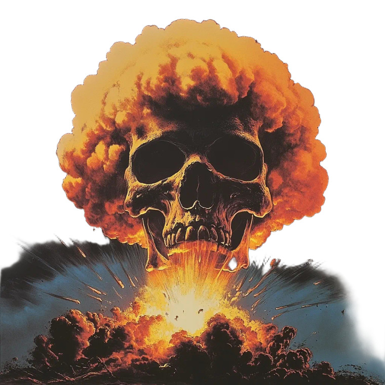 Nuclear Skull Horror Vinyl Car Decal Sticker – Waterproof & UV-Resistant 8"