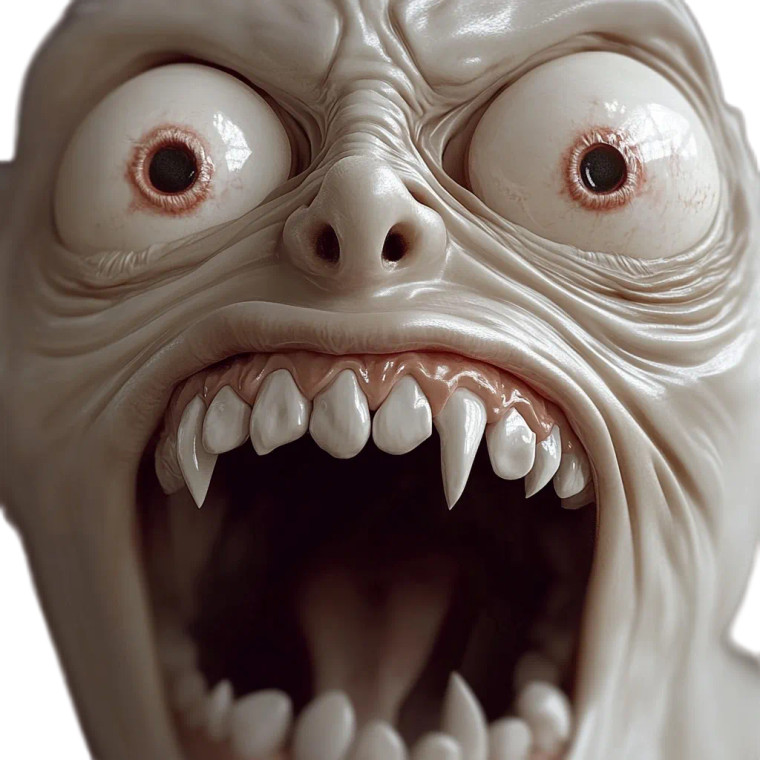 Scary Face Meme Vinyl Car Decal Sticker – Waterproof & UV-Resistant 8"