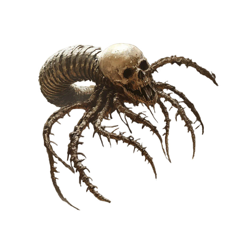 Centipede Skeleton Creature Vinyl Car Decal Sticker – Waterproof & UV-Resistant 8"