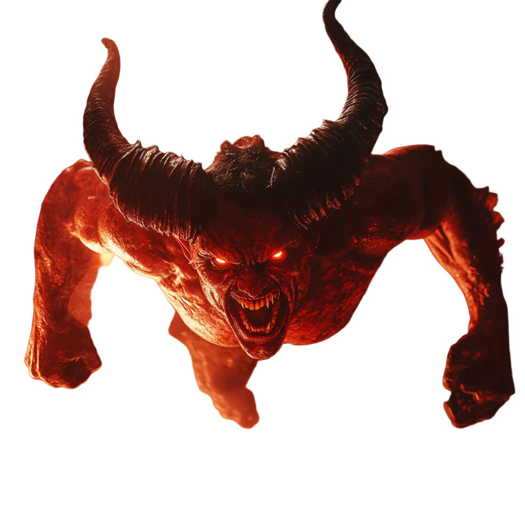 Angry Red Demon Vinyl Car Decal Sticker – Waterproof & UV-Resistant 8"