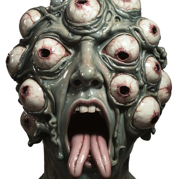 Surreal Face Features Vinyl Car Decal Sticker – Waterproof & UV-Resistant 8"