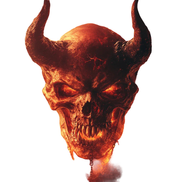 Demon Skull Vinyl Car Decal Sticker – Waterproof & UV-Resistant 8"