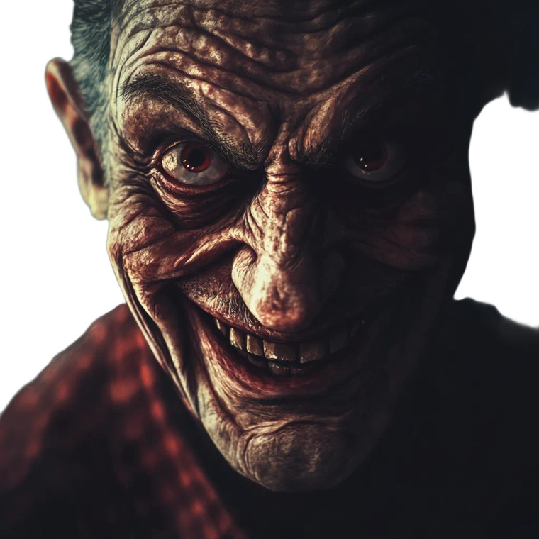 Scary Wrinkled Man Vinyl Car Decal Sticker – Waterproof & UV-Resistant 8"