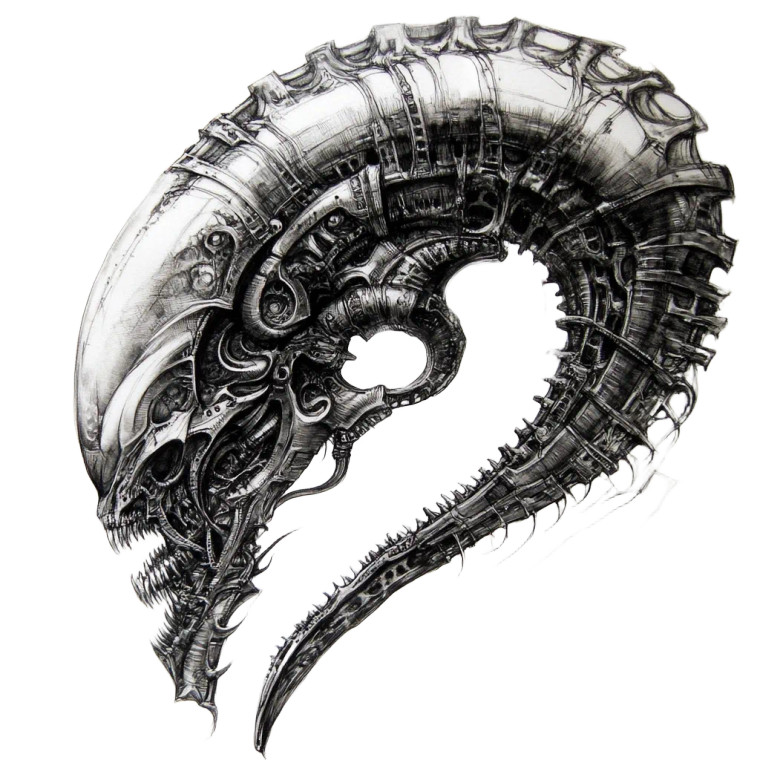 Giger Tattoo Design Vinyl Car Decal Sticker – Waterproof & UV-Resistant 8"