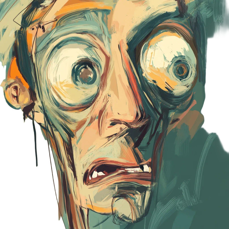 Weird Mixed Face Vinyl Car Decal Sticker – Waterproof & UV-Resistant 8"