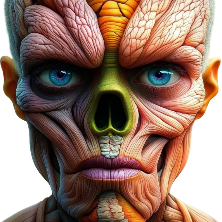 Facial Muscles Illustration Vinyl Car Decal Sticker – Waterproof & UV-Resistant 8"