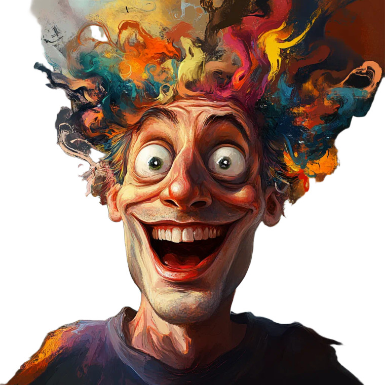 Happy Crazy Man Vinyl Car Decal Sticker – Waterproof & UV-Resistant 8"