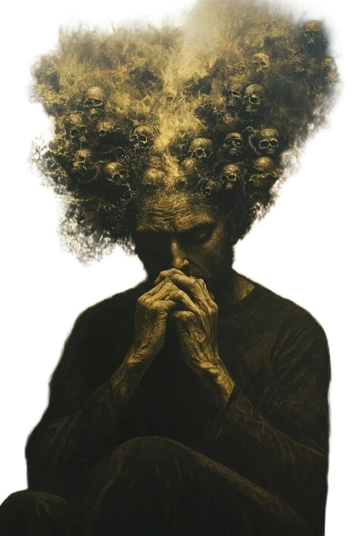 Beksinski Overthinking Vinyl Car Decal Sticker – Waterproof & UV-Resistant 8"