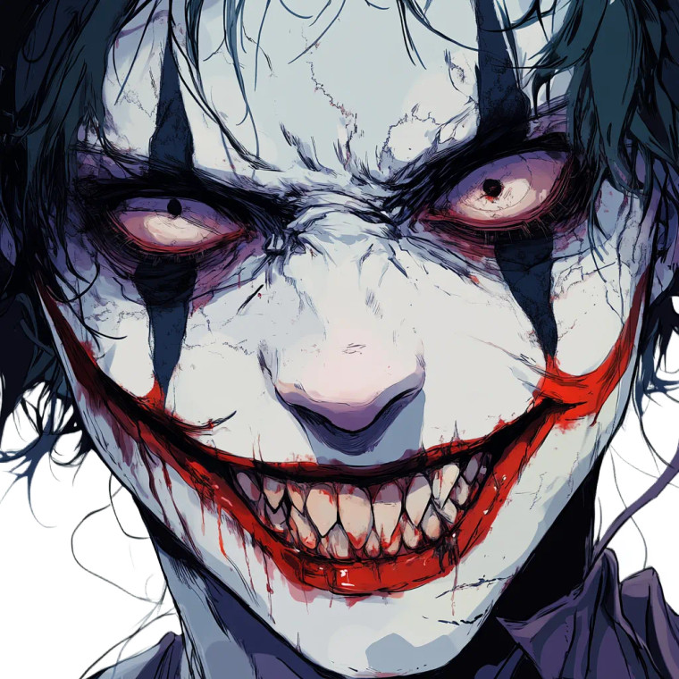 Scary Joker Face Vinyl Car Decal Sticker – Waterproof & UV-Resistant 8"