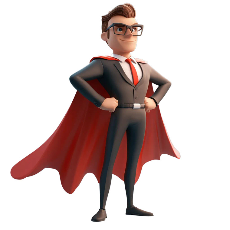 Corporate Superhero Vinyl Car Decal Sticker – Waterproof & UV-Resistant 8"