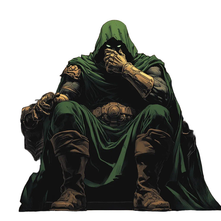 Dr Doom Crunching Mask Vinyl Car Decal Sticker – Waterproof & UV-Resistant 8"