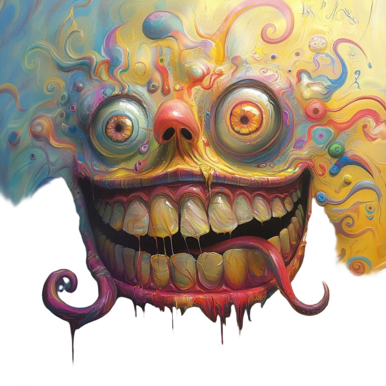 Psychedelic Circus Smile Vinyl Car Decal Sticker – Waterproof & UV-Resistant 8"