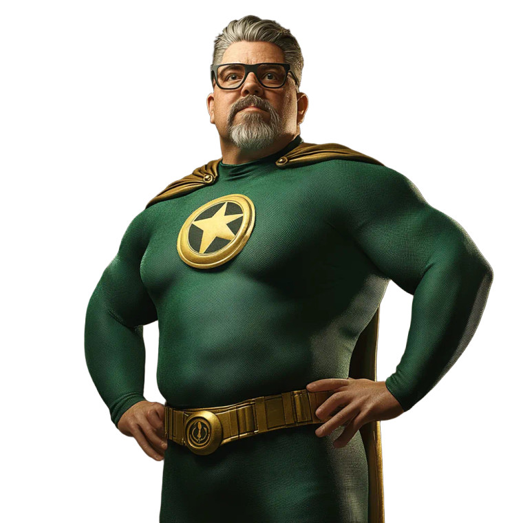 Green Superhero Gentleman Vinyl Car Decal Sticker – Waterproof & UV-Resistant 8"