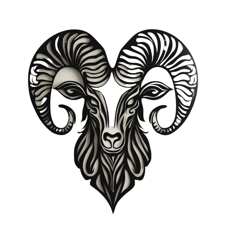 Aries Metal Art Vinyl Car Decal Sticker – Waterproof & UV-Resistant 8"