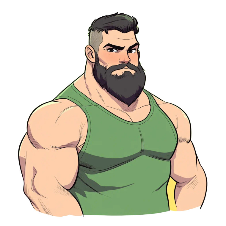 Muscular Husky Caricature Vinyl Car Decal Sticker – Waterproof & UV-Resistant 8"