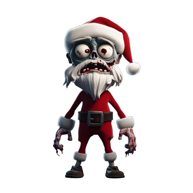 Zombie Santa Vinyl Car Decal Sticker – Waterproof & UV-Resistant 8"