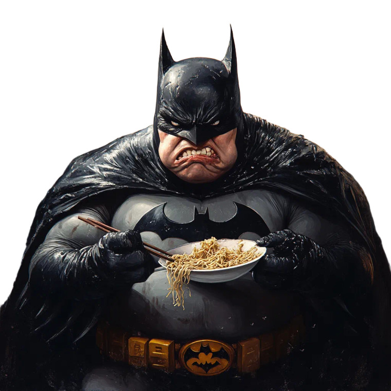 Angry Fat Batman V2 Vinyl Car Decal Sticker – Waterproof & UV-Resistant 8"