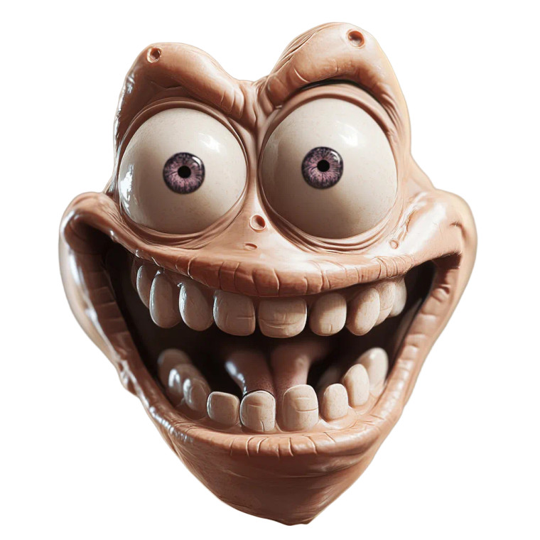 Weird Cartoon Face Vinyl Car Decal Sticker – Waterproof & UV-Resistant 8"