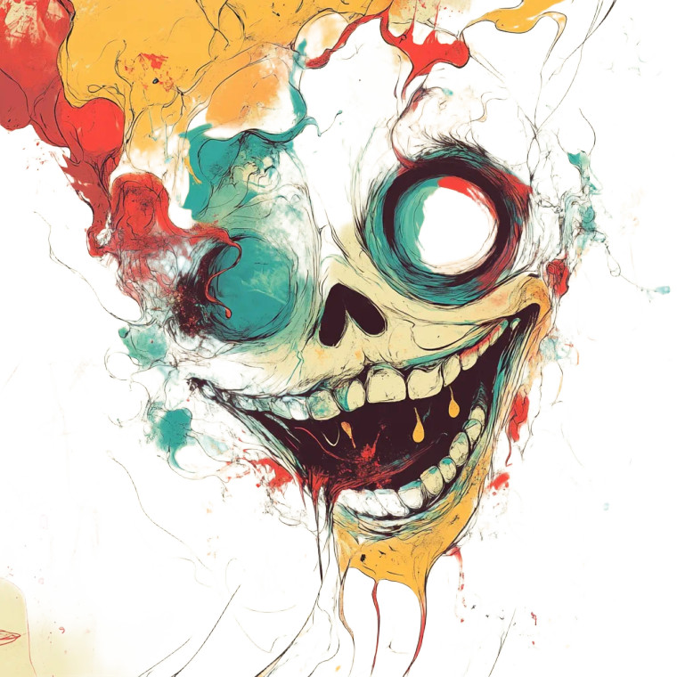 Macabre Happy Face Vinyl Car Decal Sticker – Waterproof & UV-Resistant 8"