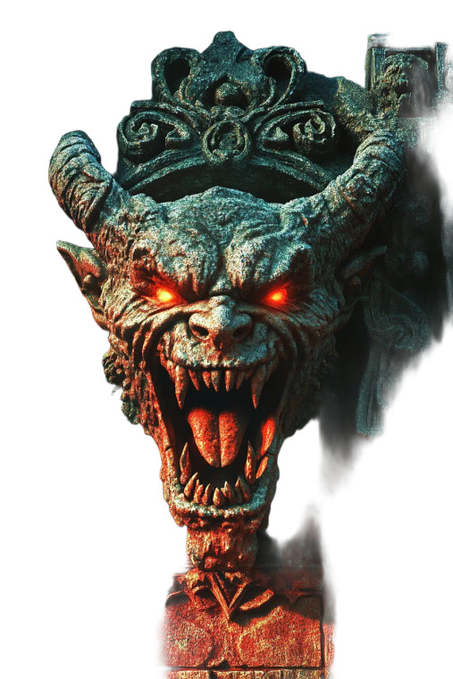 Angry Demon Bas-Relief Vinyl Car Decal Sticker – Waterproof & UV-Resistant 8"