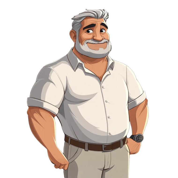 Confident Older Man Vinyl Car Decal Sticker – Waterproof & UV-Resistant 8"