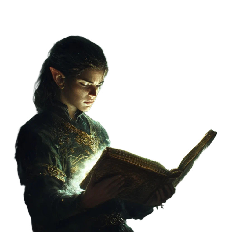 Elf With Magic Book Vinyl Car Decal Sticker – Waterproof & UV-Resistant 8"