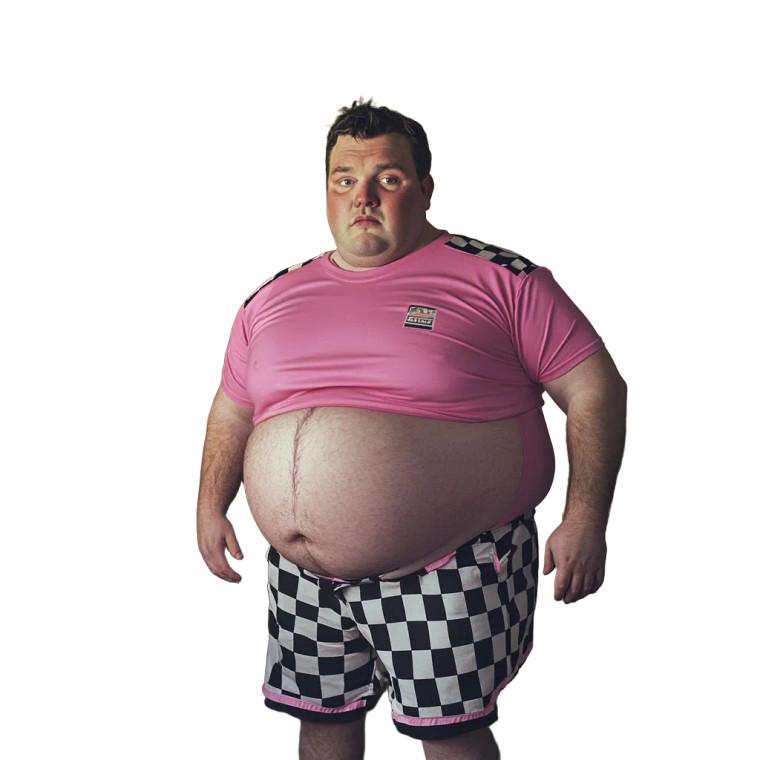 Obese Brunette Man Vinyl Car Decal Sticker – Waterproof & UV-Resistant 8"