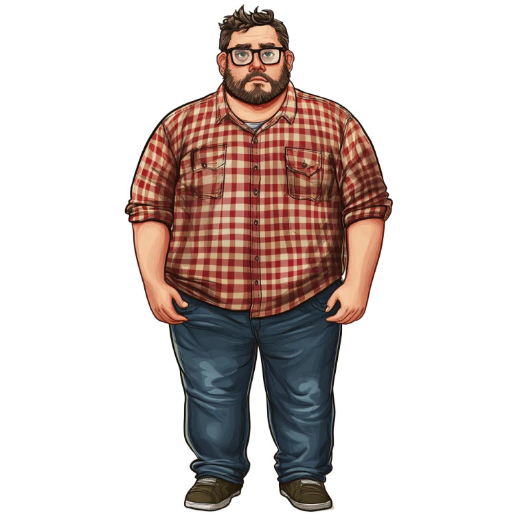 Ugly Man Illustration Vinyl Car Decal Sticker – Waterproof & UV-Resistant 8"