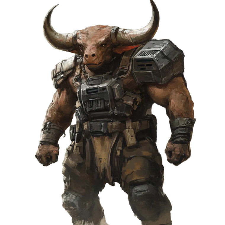 Sci-Fi Minotaur Vinyl Car Decal Sticker – Waterproof & UV-Resistant 8"