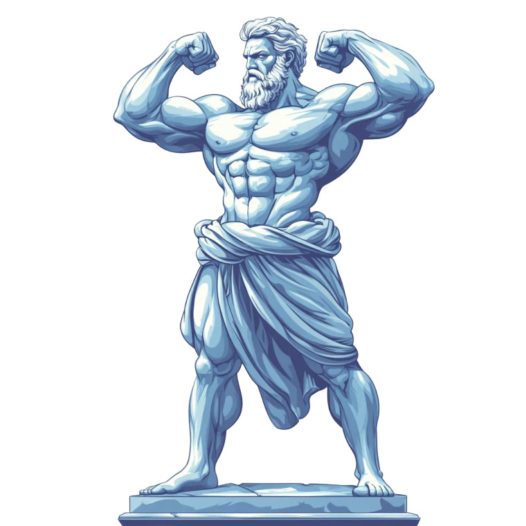 Muscular Greek Statue Vinyl Car Decal Sticker – Waterproof & UV-Resistant 8"