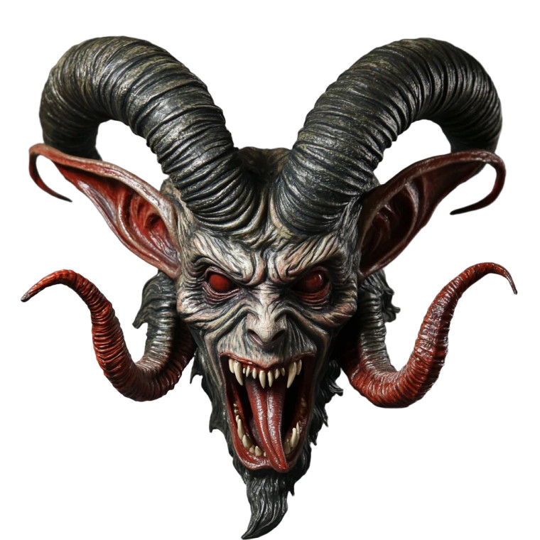Demonic Krampus Head Vinyl Car Decal Sticker – Waterproof & UV-Resistant 8"