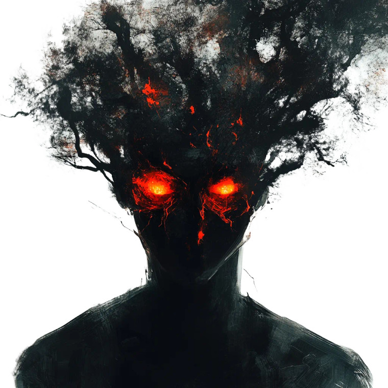 Dark Thoughts Demon Vinyl Car Decal Sticker – Waterproof & UV-Resistant 8"