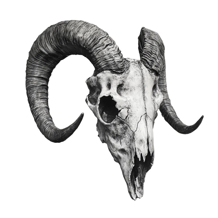 Goat Skull Art Vinyl Car Decal Sticker – Waterproof & UV-Resistant 8"