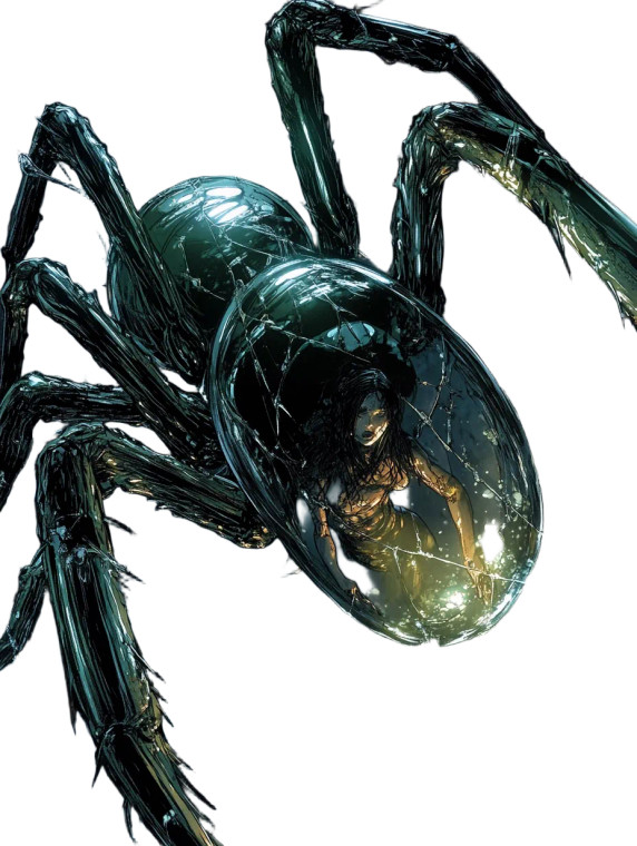 Giant Glass Spider V2 Vinyl Car Decal Sticker – Waterproof & UV-Resistant 8"