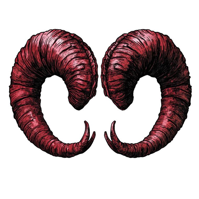 Ram Horns Vector Vinyl Car Decal Sticker – Waterproof & UV-Resistant 8"