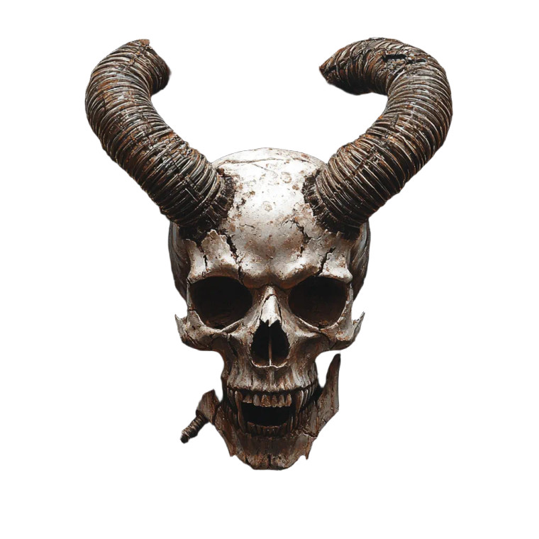 Horned Skull V3 Vinyl Car Decal Sticker – Waterproof & UV-Resistant 8"