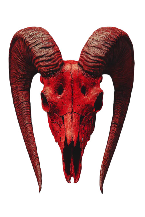 Red Goat Skull Vinyl Car Decal Sticker – Waterproof & UV-Resistant 8"