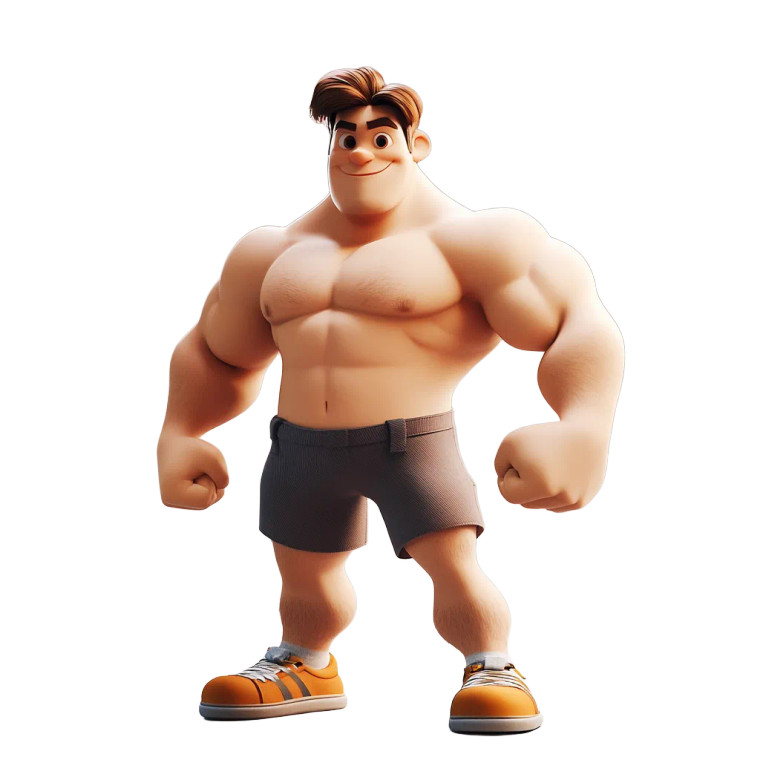 Pixar Muscle Guy Vinyl Car Decal Sticker – Waterproof & UV-Resistant 8"